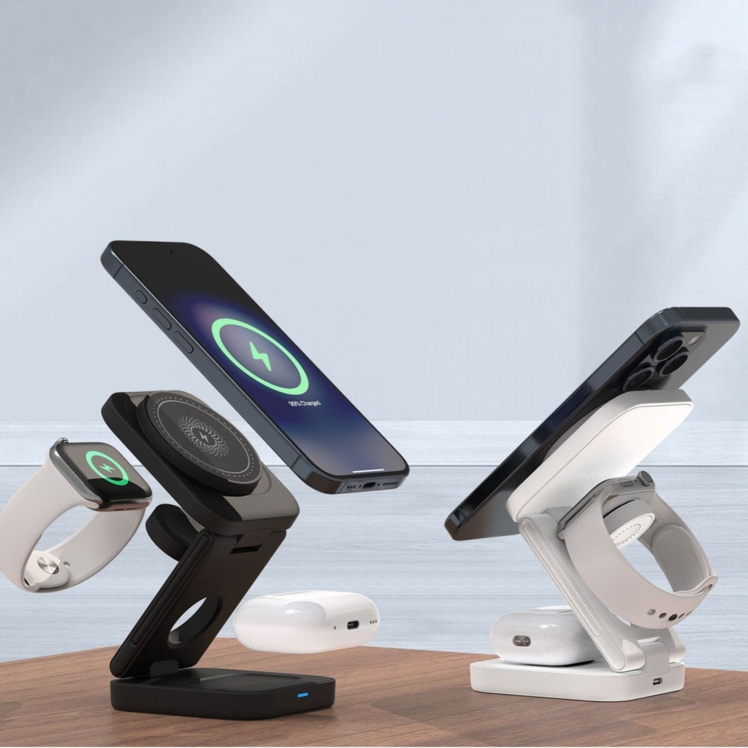 Station de Charge 3-en-1 Orivon® Mini – Chargeur Sans Fil Pliable & Compact