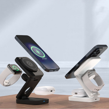 Station de Charge 3-en-1 Orivon® Mini – Chargeur Sans Fil Pliable & Compact