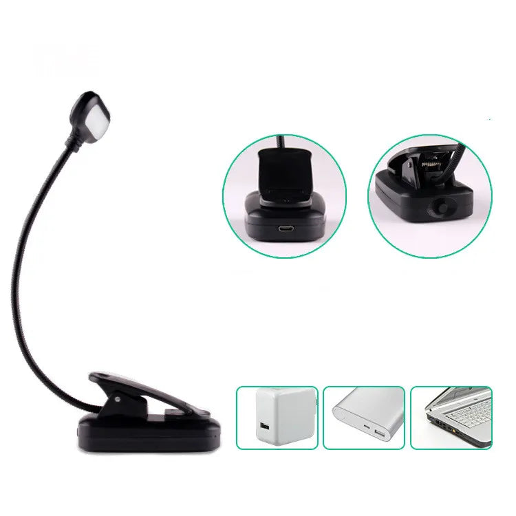 Lampe de Bureau Orivon® Mini – LED à Pince, Rechargeable & Flexible
