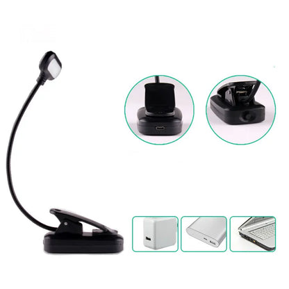 Lampe de Bureau Orivon® Mini – LED à Pince, Rechargeable & Flexible