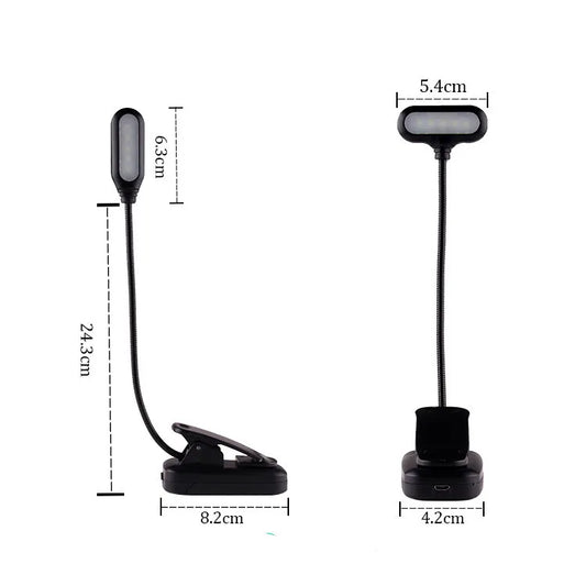 Lampe de Bureau Orivon® Mini – LED à Pince, Rechargeable & Flexible